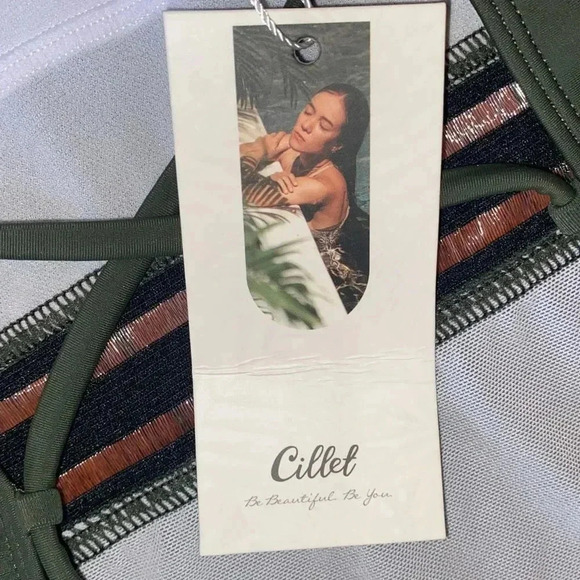 Cillet one piece swimsuit olive green Size Large NWT - Picture 6 of 7